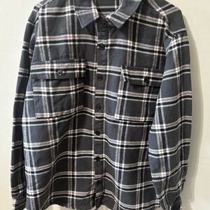 Forever 21 Black and White Plaid Casual Button Down Shirt never used